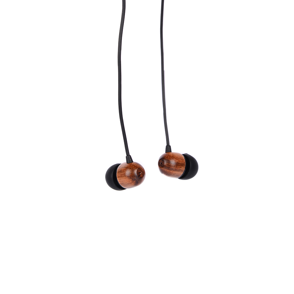 Wired wood earbuds
