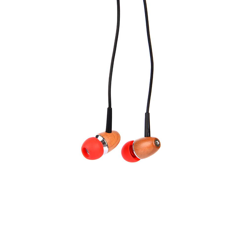 Wired wood earbuds
