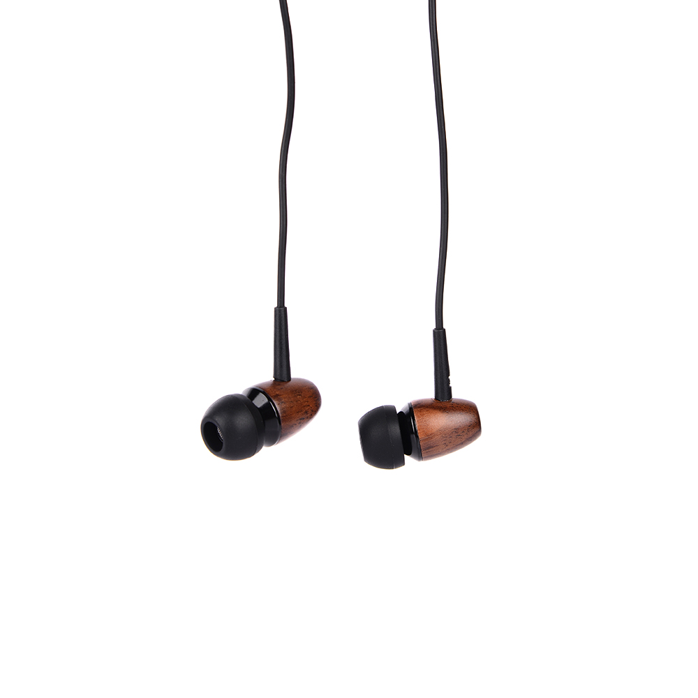 Wired wood earbuds