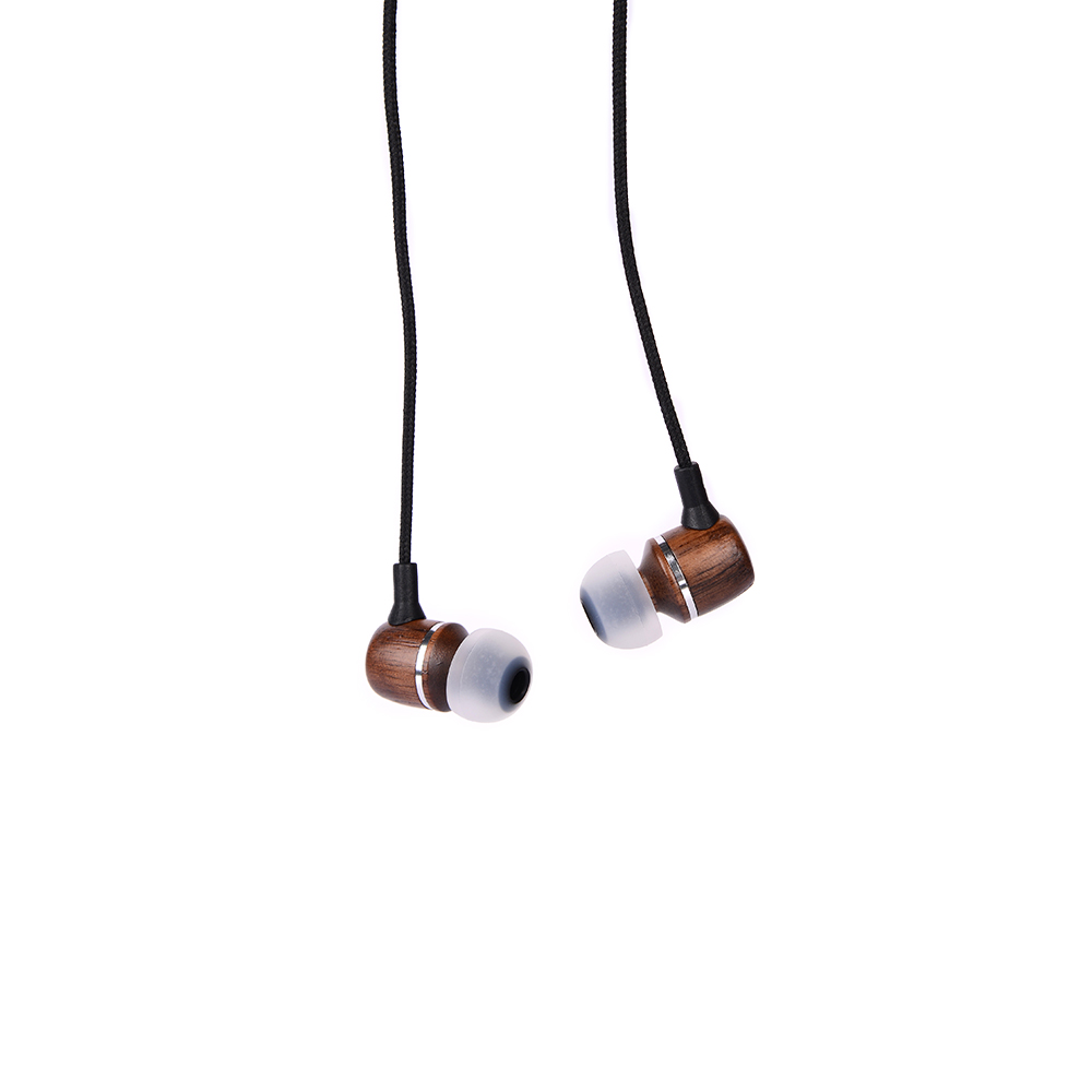 Wired wood earbuds