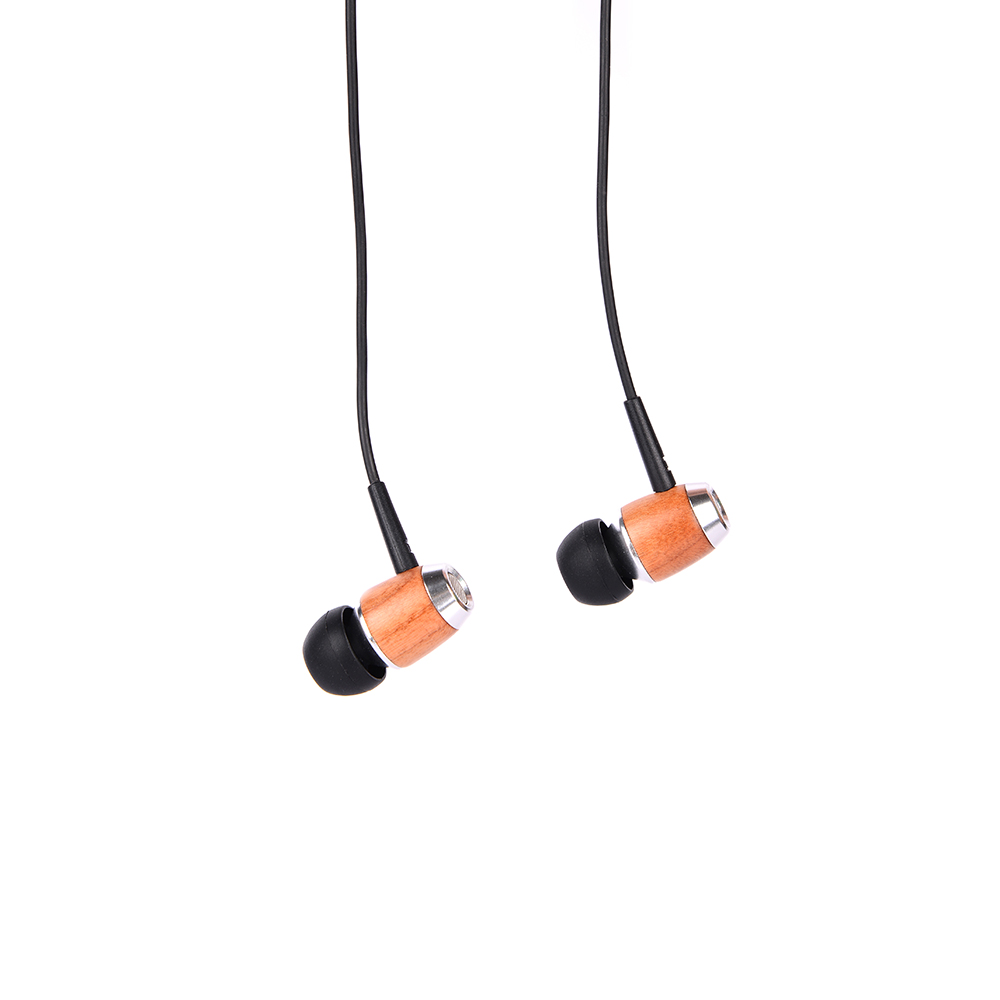 Wired wood earbuds