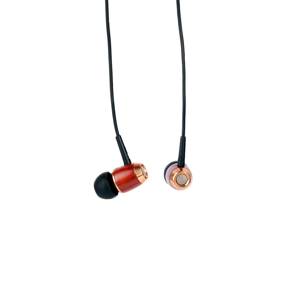 Wired wood earbuds
