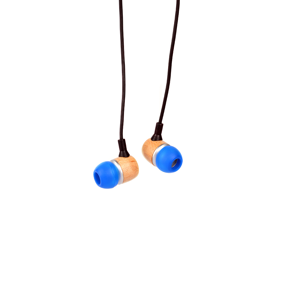 Wired wood earbuds